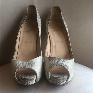 Christian Louboutin Prive snake skin pumps